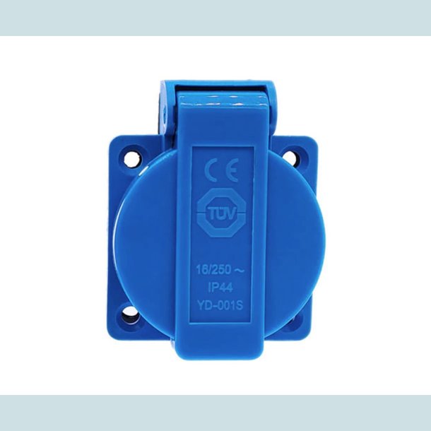 Schuko indbygnings stikd�se med klapl�g, 16A, 230V, IP44