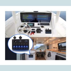 El Panel 12/24V  6 kontakter/USB/Voltmeter