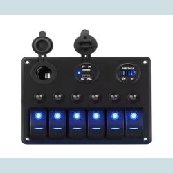El Panel 12/24V  6 kontakter/USB/Voltmeter