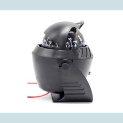 Kompas med lys, Sort, 12V