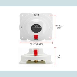 Batteriomskifter, 300A, Omskifter og afbryder