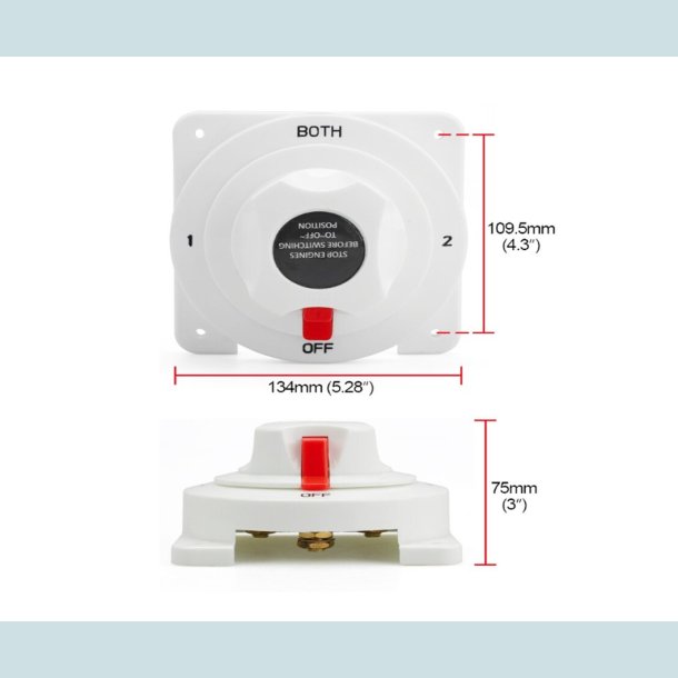 Batteriomskifter, 300A, Omskifter og afbryder