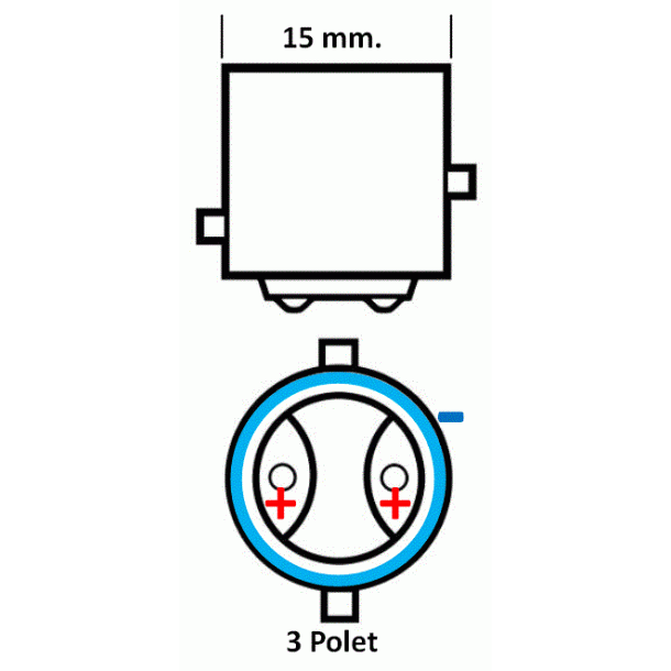BAY15D P21/5W, 12V, Hvidt Lys   *7
