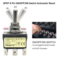 Vippe Kontakt, ON/OFF/ON. 6 Pins -  Toggle Switch