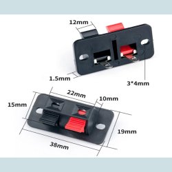 Klemmeterminal, Firkantet, 2 x Klemme
