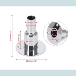 Gennemf�ring / udst�dning 24 mm. Lige  Rustfrit