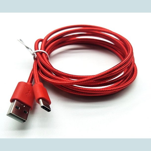 USB-C 3M. Rd. Flettet   USB A Hun til USB C.