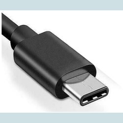 USB-C 2M. Sort. Flettet   USB A Hun til