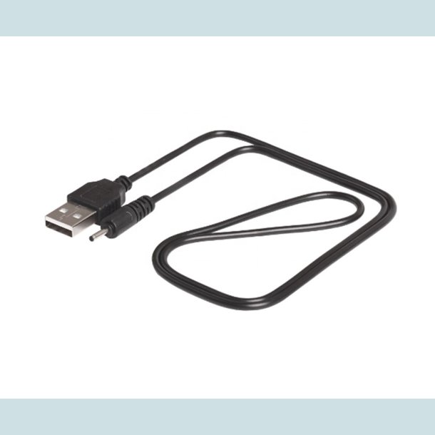 KK24USB A Han til DC 2.0 mm, Sort, 0.7 meter