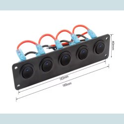 El Panel 12/24V  5 kontakter med lys