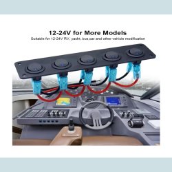 El Panel 12/24V  5 kontakter med lys