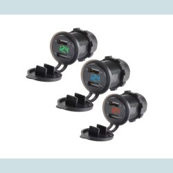 Cigarstik Enkelt, 12-24V Stnktt, med Voltmeter