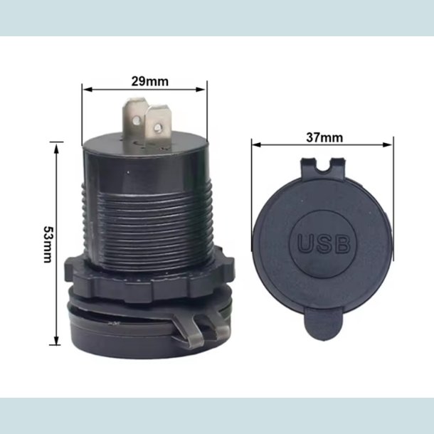 Cigarstik Enkelt, 12-24V Stnktt, med Voltmeter