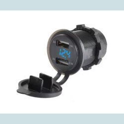 Cigarstik Enkelt, 12-24V Stnktt, med Voltmeter