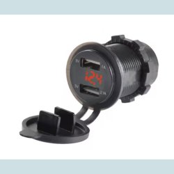 Cigarstik Enkelt, 12-24V Stnktt, med Voltmeter