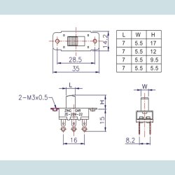 Skyde kontakt, on-on / on-off
