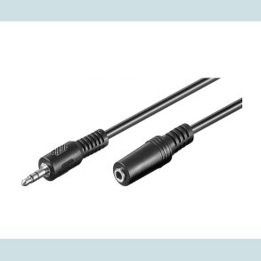 Audio kabel, 3,5 mm st. jack han/hun, 1.8 meter