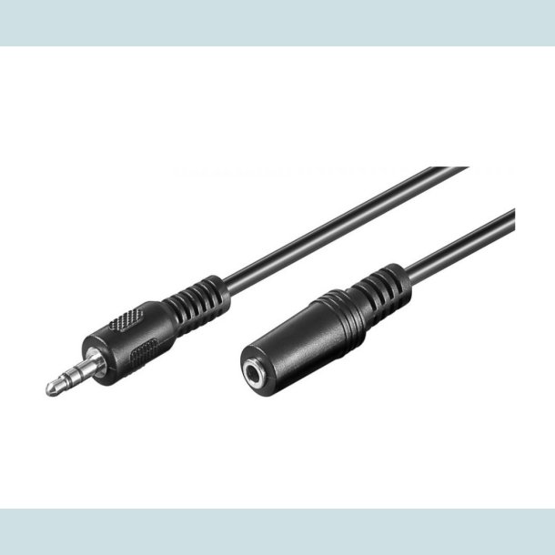 Audio kabel, 3,5 mm st. jack han/hun, 1.8 meter