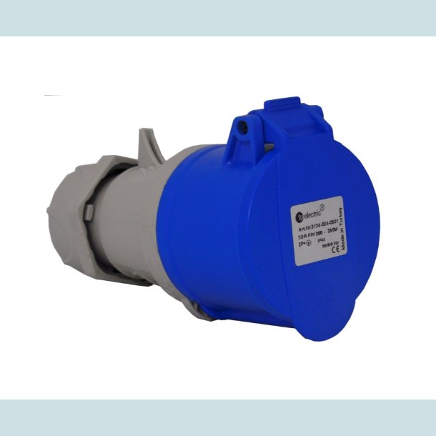 CEE Forlngerled, hun, 16A, 2P+J, 6H, 230V, IP44