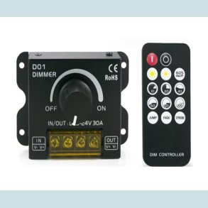 Lys Dmper, 12-24V, 30A, Med fjernbetjening