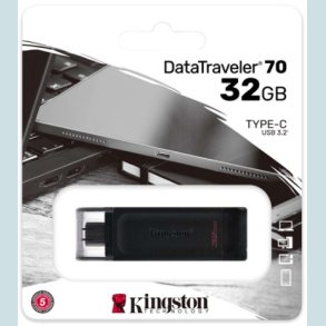 Kingston DataTraveler 70, 32 GB USB-C 3.2 Gen 1 flash drive,