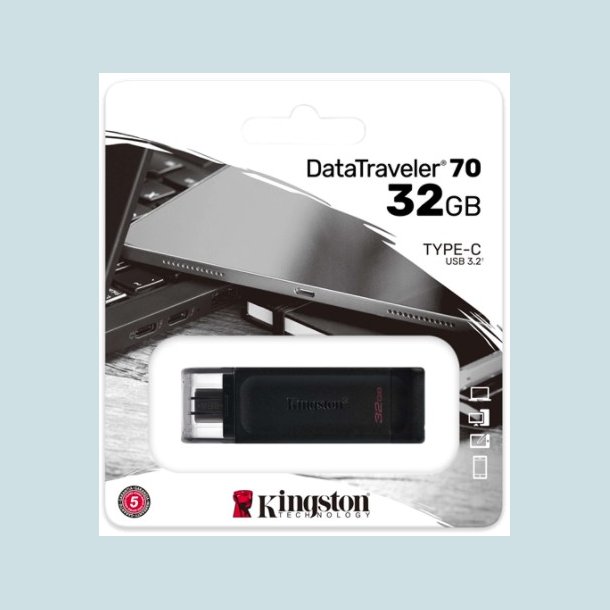 Kingston DataTraveler 70, 32 GB USB-C 3.2 Gen 1 flash drive,
