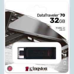 Kingston DataTraveler 70, 32 GB USB-C 3.2 Gen 1 flash drive,