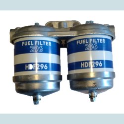 Diesel filterhus. Dobbelt m/vandaftapning