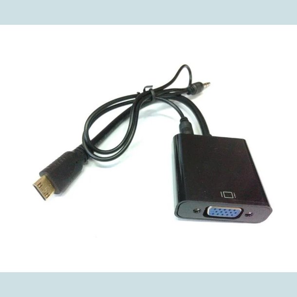 HDMI Mini til VGA, med audiokabel
