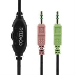 DELTACO Headset Med Mikrofon, 3.5 Jackstik. HL-9