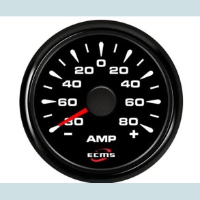 Amperemeter 9-32 V, 52 mm. Sort/Sort  ECMS