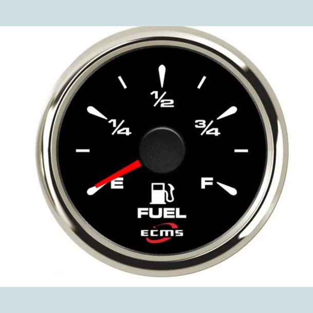 Br�ndstoftank m�ler 9-32 V, 52 mm. Sort/S�lv,  ECMS