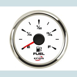 Br�ndstoftank m�ler 9-32 V, 52 mm. Hvid/S�lv,  ECMS