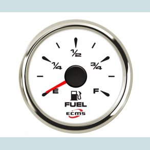 Br�ndstoftank m�ler 9-32 V, 52 mm. Hvid/S�lv,  ECMS