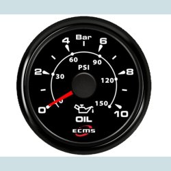 Olietryks mler 9-32 V, 52 mm. Sort/Sort  ECMS