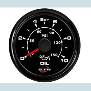 Olietryks mler 9-32 V, 52 mm. Sort/Sort  ECMS