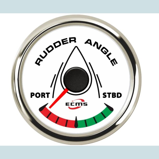 Rorviser / Ruder  9 -32 V, 52 mm. Hvid/Slv,  ECMS