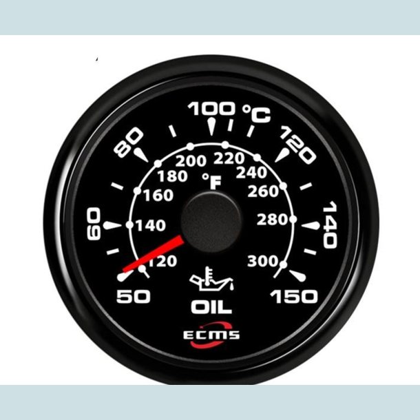 Olie Temperatur m�ler 9-32 V, 52 mm. Sort/Sort  ECMS