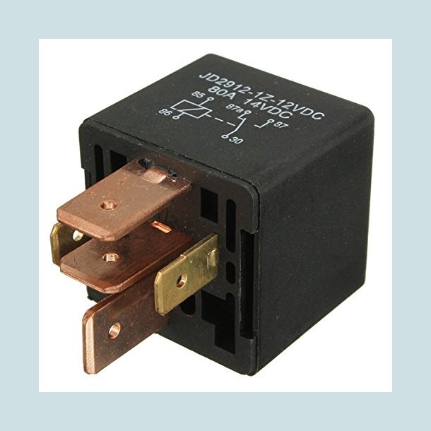 Rel, 5 Pin, 12V-80A,  Store stik, Vandtt