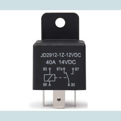 Rel, 5 Pin, 12V-40A,   m//holder, Vandtt