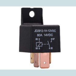 Rel, 5 Pin, 12V-80A,   m//holder, Vandtt