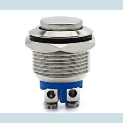 Tryk Kontakt, OFF/ON,  16 mm. Hj, Vandtt