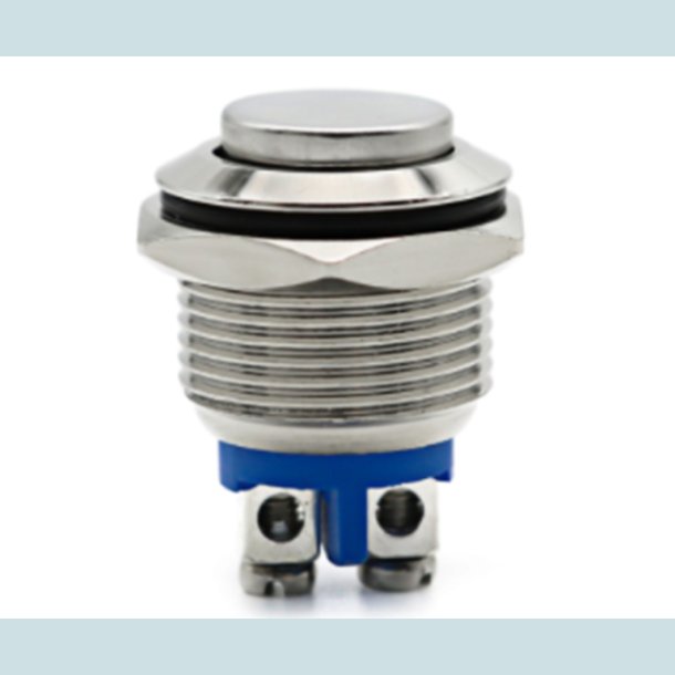 Tryk Kontakt, OFF/ON,  16 mm. Hj, Vandtt