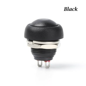 Tryk Kontakt, OFF/ON, Sort Vandtt, 12 mm.