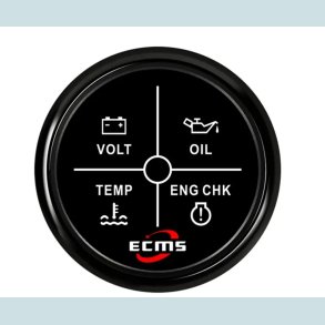 4 Led alarm  9 -32 V, 52 mm. Sort/Sort,