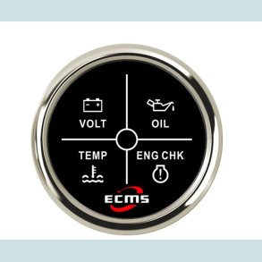 4 Led alarm  9 -32 V, 52 mm. Sort/S�lv,