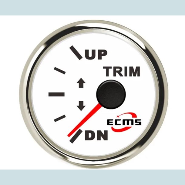 Trim Bagbord 9-32 V, 52 mm. Hvidt/S�lv,