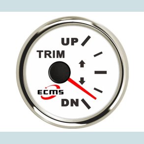 Trim Styrbord 9-32 V, 52 mm. Hvid/S�lv,