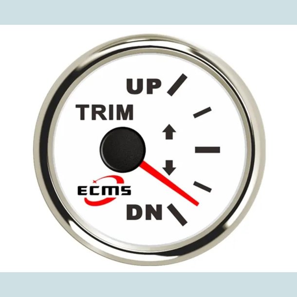 Trim Styrbord 9-32 V, 52 mm. Hvid/S�lv,