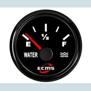 Vandtank m�ler 9-32 V, 52 mm. Sort/Sort,  ECMS